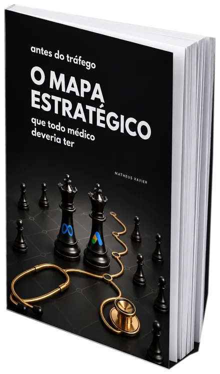 Mockup da capa do e-book Mapa Estratégico para Médicos